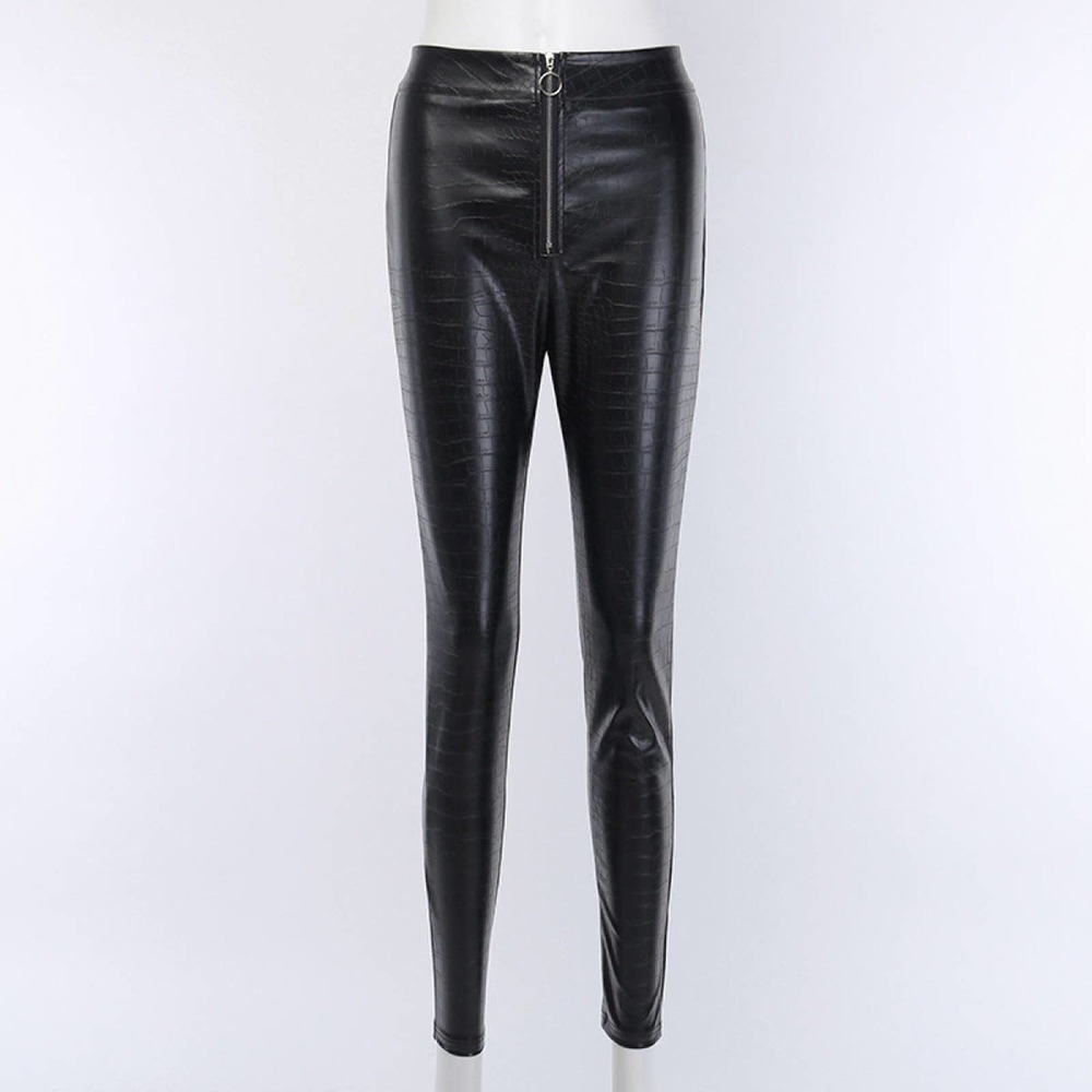 Elastic Waist Tie Zipper Casual Skinny Pants - Picture 6 of 11